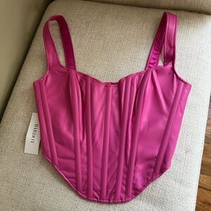 Bardot Faux Leather Corset Bustier